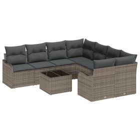 Conjunto de Sofás de Jardín de 9 Piezas con