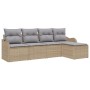 Juego de Sofá de Jardín de 5 Piezas con Cojines de Ratán Poli Beige,  Sofá de Jardín de 2 Plazas con Cojines de Ratán Poli Beige | Foro24.es | Tu tienda online para hogar, jardín y más Foro24.es