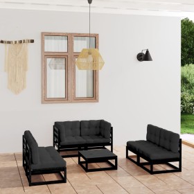7-piece garden furniture set with solid pine wood cushions by vidaXL, Garden sets - Ref: Foro24-3076468, Price: 733,09 €, Dis...
