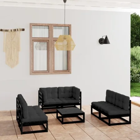 7-piece garden furniture set with solid pine wood cushions by vidaXL, Garden sets - Ref: Foro24-3076468, Price: 713,65 €, Dis...