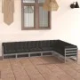 7-piece garden furniture set with gray pine wood cushions by vidaXL, Garden sets - Ref: Foro24-3076796, Price: 651,15 €, Disc...