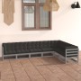 Set de muebles de jardín 7 pzas con cojines madera pino gris de vidaXL, Conjuntos de jardín - Ref: Foro24-3076796, Precio: 66...