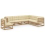 Gartenmöbel-Set 7-tlg. Kissen aus honigbraunem Kiefernholz von vidaXL, Gartensets - Ref: Foro24-3076817, Preis: 761,15 €, Rab...