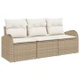 Juego de Sofá de Jardín de 3 Piezas con Cojines Beige Poliratán by , Outdoor sofas - Ref: Foro24-3345901, Price: 224,27 €, Di...