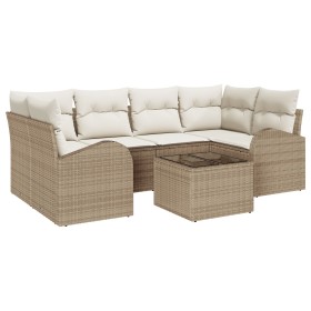 Conjunto de 7 piezas de sofá de jardín con cojines beige de polirratán by , Outdoor sofas - Ref: Foro24-3345941, Price: 482,5...