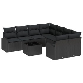 Juego de Sofás de Jardín de 9 Piezas con Cojines Negro Poliratán von , Outdoor-Sofas - Ref: Foro24-3345983, Preis: 581,02 €, ...