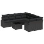Juego de Sofás de Jardín de 9 Piezas con Cojines Negro Poliratán de , Sofás de exterior - Ref: Foro24-3345983, Precio: 581,02...