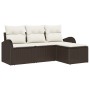 Set de sofá de jardín de 4 piezas con cojines de ratán sintético marrón by , Outdoor sofas - Ref: Foro24-3345988, Price: 261,...
