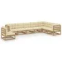 8-piece garden furniture set with brown honey pine wood cushions by vidaXL, Garden sets - Ref: Foro24-3076827, Price: 928,63 ...
