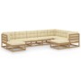Gartenmöbel-Set 9-tlg. Kissen aus honigbraunem Kiefernholz von vidaXL, Gartensets - Ref: Foro24-3076807, Preis: 905,53 €, Rab...
