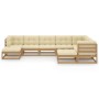 Gartenmöbel-Set 9-tlg. Kissen aus honigbraunem Kiefernholz von vidaXL, Gartensets - Ref: Foro24-3076807, Preis: 905,53 €, Rab...