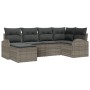 Conjunto de Sofá de Jardín de 6 Piezas con Cojines Gris Poliratán de , Sofás de exterior - Ref: Foro24-3346109, Precio: 380,0...