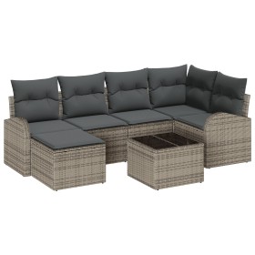 Juego de Sofá de Jardín de 6 Piezas con Cojines de Rattan Poliéster Negro de , Sofás de exterior - Ref: Foro24-3346119, Preci...