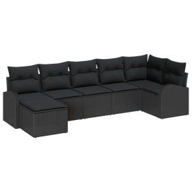 Set de Sofás de Jardín de 7 Piezas con Cojines de Poliratán Negro by , Outdoor sofas - Ref: Foro24-3346133, Price: 448,79 €, ...
