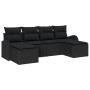 Conjunto de Sofá de Jardín de 6 Piezas con Cojines Negro Poliratán by , Outdoor sofas - Ref: Foro24-3346153, Price: 352,99 €,...