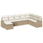 Conjunto de Sofá de Jardín de 8 Piezas con Cojines Beige de Poliratán by , Outdoor sofas - Ref: Foro24-3346161, Price: 524,49...