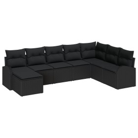 Conjunto de Sofá de Jardín de 8 Piezas con Cojines Negro de Poliratán by , Outdoor sofas - Ref: Foro24-3346163, Price: 511,85...