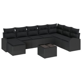 Set de Sofá de Jardín de 9 Piezas con Cojines Beige de Ratán Sintético by , Outdoor sofas - Ref: Foro24-3346173, Price: 560,8...