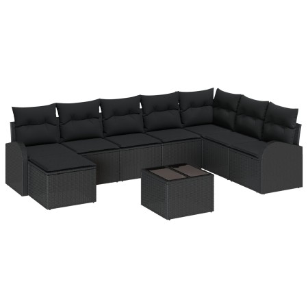 Set de Sofá de Jardín de 9 Piezas con Cojines Beige de Ratán Sintético by , Outdoor sofas - Ref: Foro24-3346173, Price: 560,8...