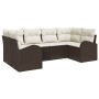Juego de Sofá de Jardín de 6 Piezas con Cojines Marrón Ratán Poliamida by , Outdoor sofas - Ref: Foro24-3346178, Price: 409,1...