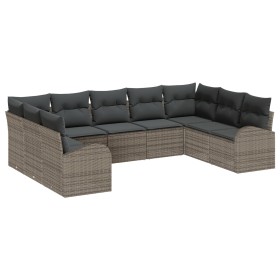 Conjunto de Sofá de Jardín de 9 Piezas con Cojines Gris de Poliratán von , Outdoor-Sofas - Ref: Foro24-3346199, Preis: 559,93...