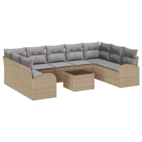 Juego de Sofá de Jardín de 10 Piezas con Cojines Negros de Rattan by , Outdoor sofas - Ref: Foro24-3346210, Price: 610,22 €, ...