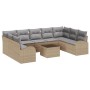 Juego de Sofá de Jardín de 10 Piezas con Cojines Negros de Rattan by , Outdoor sofas - Ref: Foro24-3346210, Price: 610,22 €, ...