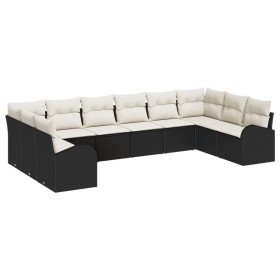 Juego de Sofá de Jardín de 10 Piezas con Cojines Poliratán Negro by , Outdoor sofas - Ref: Foro24-3346217, Price: 579,06 €, D...