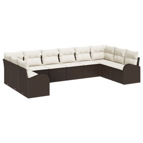 Juego de sofá de jardín de 10 piezas con cojines marrón de ratán sintético by , Outdoor sofas - Ref: Foro24-3346218, Price: 6...