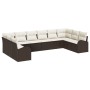 Juego de sofá de jardín de 10 piezas con cojines marrón de ratán sintético von , Outdoor-Sofas - Ref: Foro24-3346218, Preis: ...