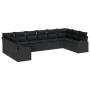 Conjunto de sofá de jardín de 10 piezas con cojines negro poli ratán. by , Outdoor sofas - Ref: Foro24-3346223, Price: 657,02...