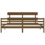 Honey brown solid wood bed frame and headboard 200x200 cm by vidaXL, Beds and slatted bases - Ref: Foro24-3195114, Price: 170...
