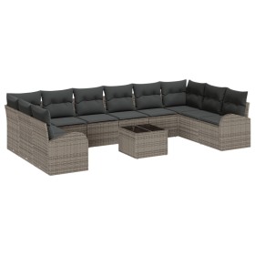 Set de Sofá de Jardín de 10 Piezas con Cojines Ratán Poliéster Negro von , Outdoor-Sofas - Ref: Foro24-3346229, Preis: 665,69...