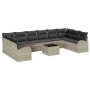 Juego de sofá de jardín de 11 piezas con cojines grises de poliratán by , Outdoor sofas - Ref: Foro24-3346232, Price: 765,91 ...