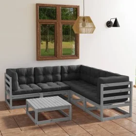 6-teiliges Gartenmöbel-Set mit Kissen aus massivem Kiefernholz von vidaXL, Gartensets - Ref: Foro24-3076551, Preis: 481,71 €,...