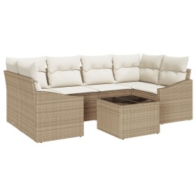 Juego de sofá de 7 piezas con cojines Beige Ratán Sintético von , Outdoor-Sofas - Ref: Foro24-3346621, Preis: 480,90 €, Rabat...