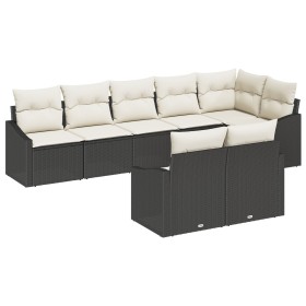 Set de Sofá de Jardín de 8 Piezas con Cojines de Poliratán Negro by , Outdoor sofas - Ref: Foro24-3346767, Price: 526,34 €, D...