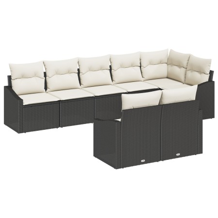Set de Sofá de Jardín de 8 Piezas con Cojines de Poliratán Negro by , Outdoor sofas - Ref: Foro24-3346767, Price: 526,34 €, D...