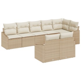 Juego de Sofá de Jardín de 8 Piezas con Cojines Beige de Ratán de , Sofás de exterior - Ref: Foro24-3346771, Precio: 580,40 €...