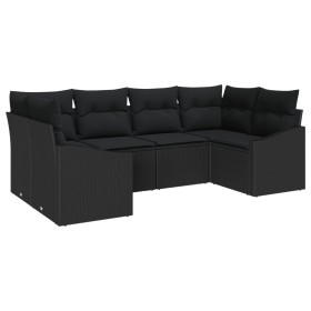 Juego de Sofá de Jardín de 6 Piezas con Cojines Negro Poliratán by , Outdoor sofas - Ref: Foro24-3346863, Price: 408,57 €, Di...