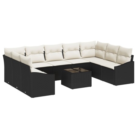 Juego de Sofás de Jardín de 9 Piezas con Cojines Marrón Ratán Poliéster von , Outdoor-Sofas - Ref: Foro24-3346887, Preis: 566...