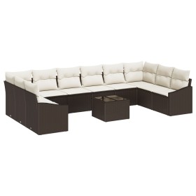 Conjunto de Sofá de Jardín de 10 Piezas con Cojines de Ratán Poliéster Gris by , Outdoor sofas - Ref: Foro24-3346908, Price: ...