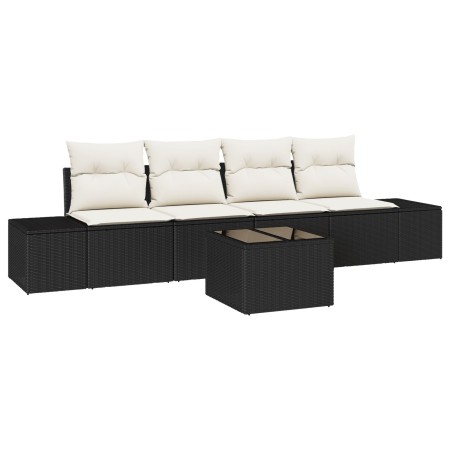 Set de Sofás de Jardín de 5 Piezas con Cojines Negro Poliratán de , Sofás de exterior - Ref: Foro24-3346927, Precio: 328,77 €...