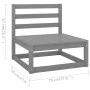 7-teiliges Gartenmöbel-Set mit Kissen aus grauem Kiefernholz von vidaXL, Gartensets - Ref: Foro24-3076876, Preis: 652,64 €, R...
