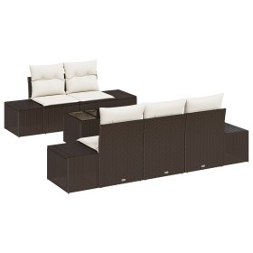 Juego de Sofá de Jardín de 6 Piezas con Cojines Ratán Poliéster Marrón by , Outdoor sofas - Ref: Foro24-3346938, Price: 472,5...