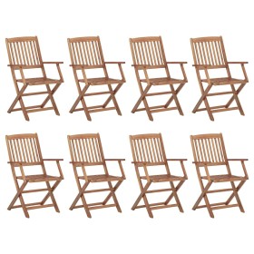 Folding outdoor chairs 8 pcs solid acacia wood by vidaXL, Garden chairs - Ref: Foro24-3075084, Price: 407,29 €, Discount: %