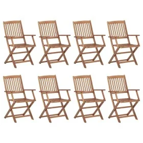 Folding outdoor chairs 8 pcs solid acacia wood by vidaXL, Garden chairs - Ref: Foro24-3075084, Price: 349,39 €, Discount: %