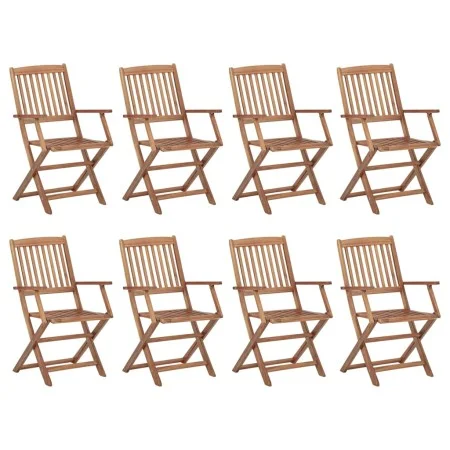 Sillas de exterior plegables 8 uds madera maciza acacia de vidaXL, Sillas de jardín - Ref: Foro24-3075084, Precio: 362,32 €, ...