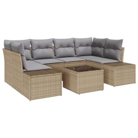 Juego de Sofá de Jardín de 7 Piezas con Cojines Beige de Ratán de Polietileno von , Outdoor-Sofas - Ref: Foro24-3346960, Prei...