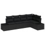 Juego de sofá de 5 piezas con cojines de poliratán negro by , Outdoor sofas - Ref: Foro24-3347063, Price: 367,26 €, Discount: %